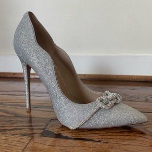 Sam Edelman silver glitter Deela heels. US size 10. New, never been worn.